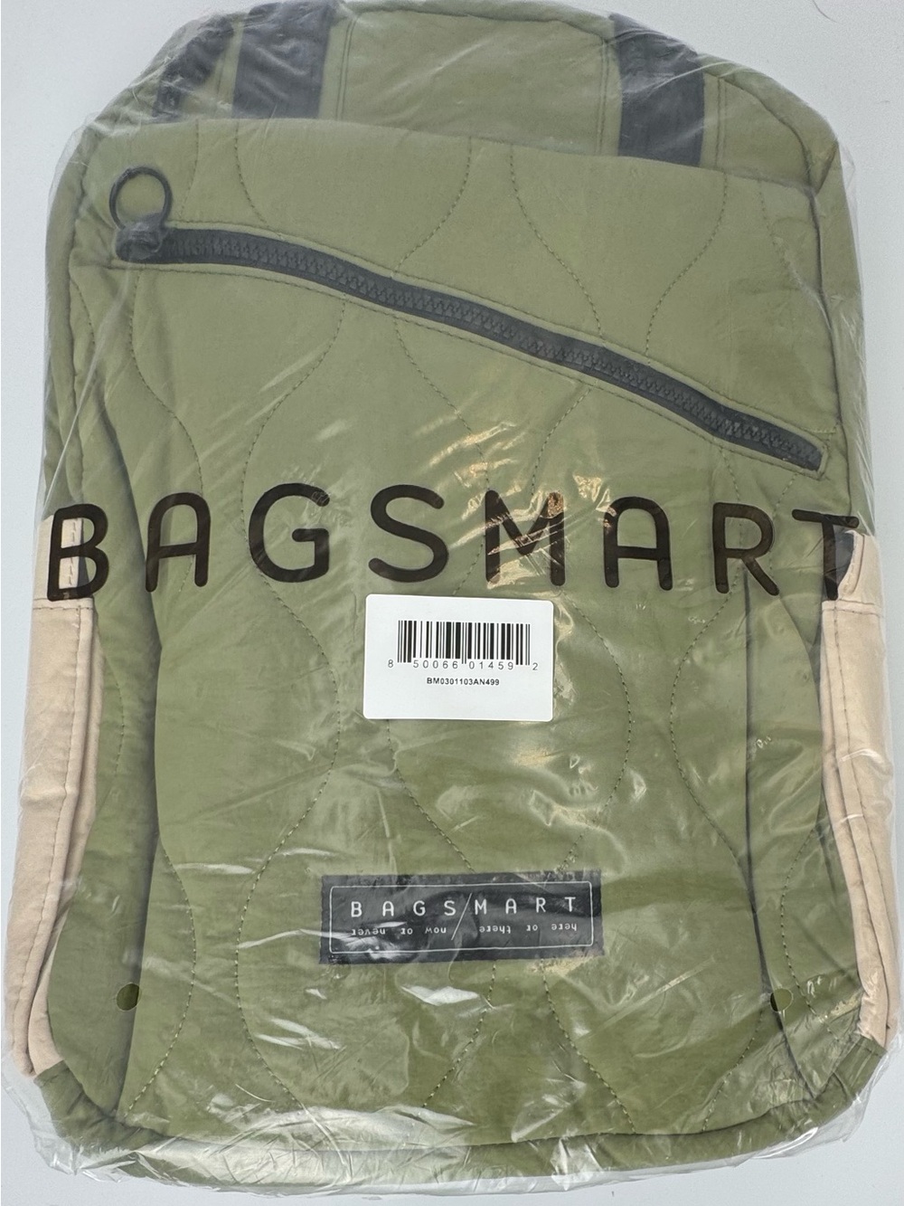 BAGSMART Paz 23L Travel Backpack Green Quilted Laptop Carry On Bag NWT